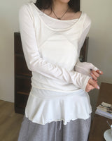 Sorong Frill Layered Sleeveless T-shirt Set