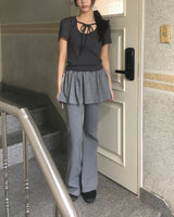 Hael Dot Puff Sleeve Strap T-Shirt