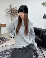 トーブワッフルヘンリーネック長袖Tシャツ