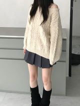 Melton loose fit knitwear (2 colors)