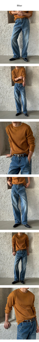 [F/W] バックカーブワイドデニムパンツ (2color)
