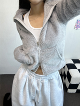 シープファーフリースクロッペンハーフポロネックジップアップ 🧸🩶🤍🖤🩵4カラー
