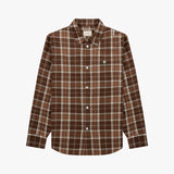 ストレンジャークラシックフィットコットン刺繍ロングスリーブシャツ (Brown Check)