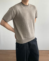 Welt Crop Short Sleeve Knit