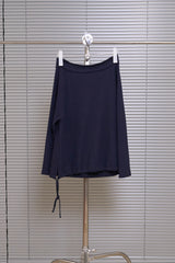 Off Shoulder String Sweatshirt (Navy)