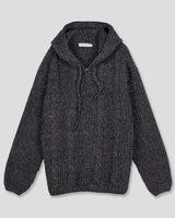 ルーンケーブルハーフジップアップフーディーニット