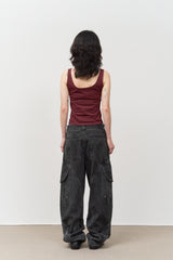 Rounding Dyeing Cargo Pants (2color)