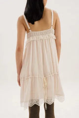 Antique lace dress - beige