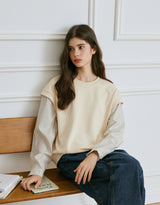 Plenny Ribbon Deco Shirt Sweatshirt Beige