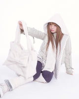 Fluffy hood muffler (ivory)