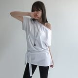 Oronti One-Shoulder Strap Short-Sleeve T-Shirt (2 Colors)