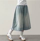 メリピンタックデニムバミューダショーツ [ショート & ロングセレクション*]