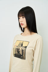 ペイント プリント ウィメンズ ロングスリーブ T シャツ