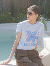Blue Flower Slim Fit T-shirt