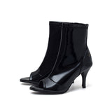 ニューオープントゥスリムアンクルヒール(Glossy Black)