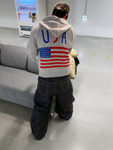 No.1568 USA fh KNIT ZIP-UP (3color)