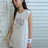 メッシュネットスリーブレス white