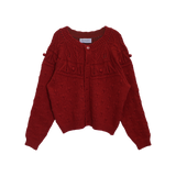 SUGAR POMPOM RIBBON CARDIGAN