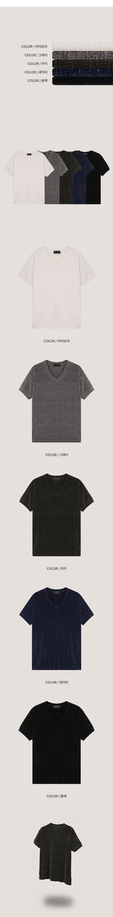 [S/S] Velvet golgi v neck half knit(5color)