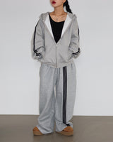 ブリーズナッピングトラックオーバーサイズフィットフーディドジップアップ