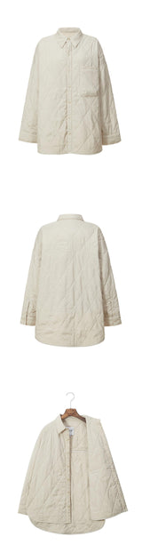 Breeze TO quilting overfit soft shirt [beige]