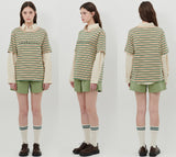 ストライプロゴTシャツ [BEIGE]