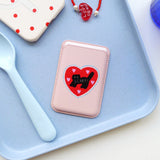 [MADE]Pink-Red Love-Scary Cat Magsafe Cardcase(3 Piece Storage)