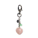 heart gemstone keyring (pink)
