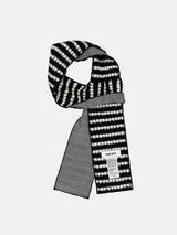 Striped Knit Muffler - Black