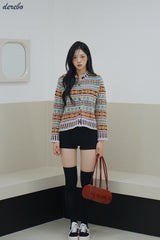 Nordic round knit cardigan