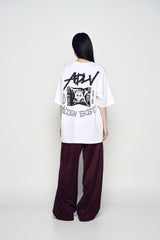 25SS ONE POINT LOGO COLORING WIDE TRACK PANTS BURGUNDY