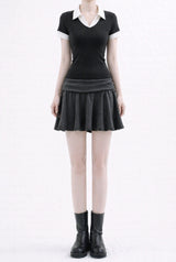 More Lowrise Fold Miniskirt