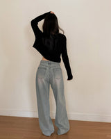  Mua Wide Denim Pants