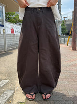 ソヴェン カーブド バルーン コットン ワイド パンツ