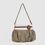 Vintage Polka Dot Ruched Cloud Bag