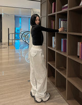 Bootcut wide banding pants