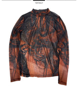 Embryo hair texture printed bottoming shirt