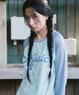 ヴィンテージ ミュージック ラグラン Tシャツ(CV2GFFT551A)