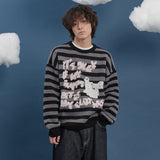 Stripe Puppy Graphic Knit
