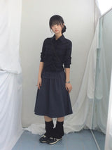 ruffle frill checkered short shirt