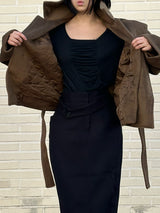 [안감누빔] Caramel double short coat
