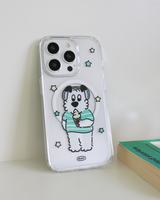 (SET) Star icecream_magsafe jellyhard smartphone case + magsafe card wallet(silver)