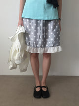Vert polka dot skirt (2color)
