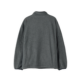 soft high neck fleece anorak set - charcoal       