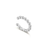 silver bead rhodium plating + 925 silver ear cuff E066-01H