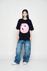 25SS ベイビーフェイスチューブガールスリーブTシャツ ブラック