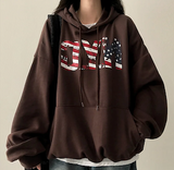 Enwa NYC Stars and Stripes Boxy Fit Hoodie
