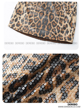 sequined leopard mini skirt