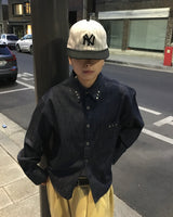 Non-fade Denim Cropped Shirt
