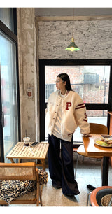 wool quilting base ball jumper jacket